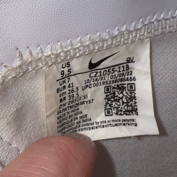 Nike White and Pink Leather High-Top Sneakers - Picture 5 of 14